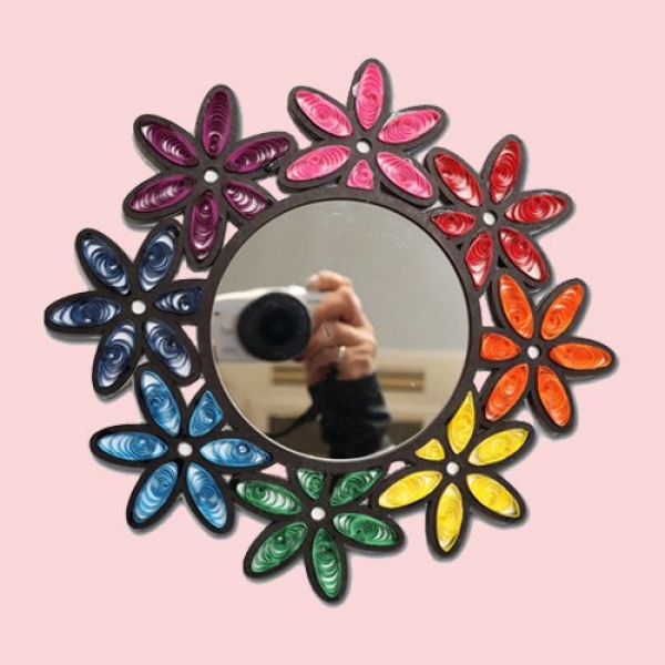 꽃거울종이감기+거울